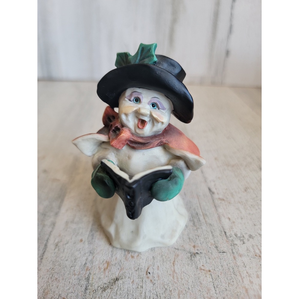 Allyson Nagel Snowman Caroler vintage clay dough Xmas mini figure